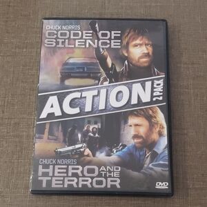 Action 2 Pack DVD - Code of Silence & Hero‎ and the Terror - Chuck Norris